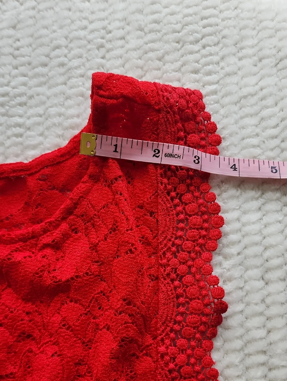 Free People Intimately Red Lace Cap Sleeve Shell Top Brand New